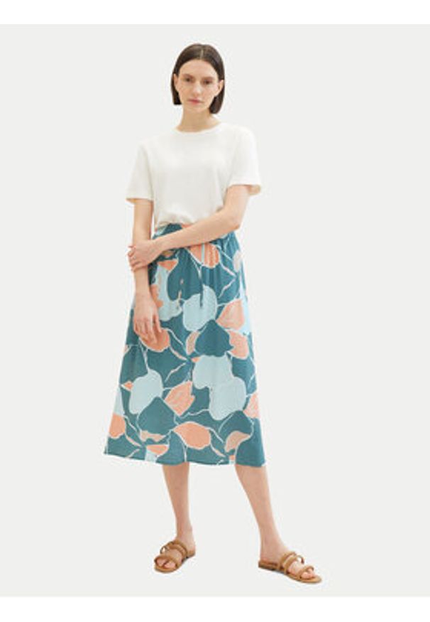 Tom Tailor Spódnica midi 1040348 Zielony Regular Fit. Kolor: zielony. Materiał: wiskoza