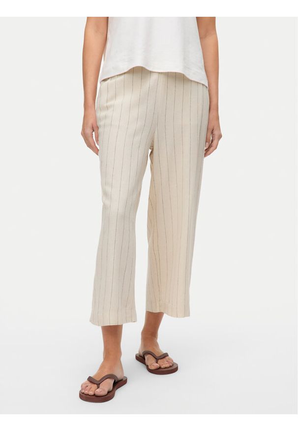Vero Moda Kuloty Mindy 10322130 Beżowy Loose Fit. Kolor: beżowy. Materiał: wiskoza, len