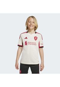 Adidas - Koszulka Liverpool FC 25/26 Away Kids. Kolor: biały. Sport: piłka nożna