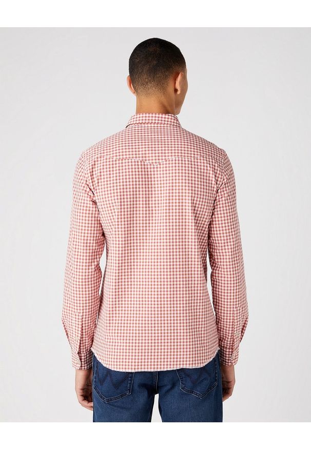 Wrangler - WRANGLER LS WESTERN SHIRT MĘSKA KOSZULA W KRATĘ DŁUGI RĘKAW ETRUSCAN RED W5C2CIR11 112146107. Długość rękawa: długi rękaw. Długość: długie