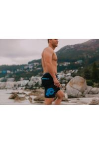 GUGGEN MOUNTAIN - Męskie kąpielówki z kieszenią na zamek Szorty surfingowe. Kolor: niebieski, czarny, wielokolorowy. Materiał: poliester. Styl: sportowy