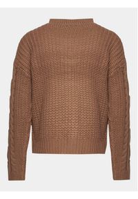 Brave Soul Sweter LK-286MOMPOX Brązowy Regular Fit. Kolor: brązowy. Materiał: wiskoza