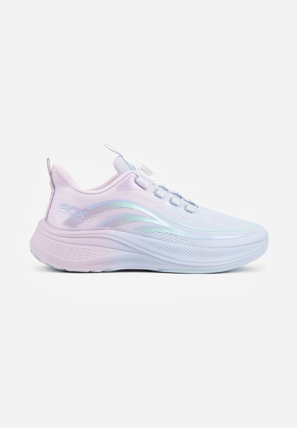 Born2be - Niebiesko-Różowe Buty Sportowe Sneakersy z Napisami i Geometrycznym Wzorem Adraseise. Okazja: na co dzień. Kolor: niebieski. Materiał: jeans. Wzór: geometria, napisy