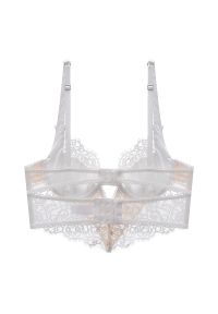 Intica - Koronkowy biustonosz z delikatnymi detalami na co dzień i specjalne okazje Laken. Kolor: czarny. Materiał: koronka. Wzór: gładki, koronka #8