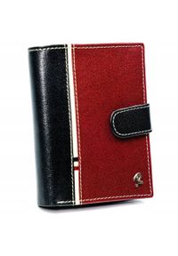ROVICKY - Portfel męski czarno-czerwony Rovicky 326L-RBA-D BLACK-RED. Kolor: czerwony, czarny, wielokolorowy. Materiał: skóra