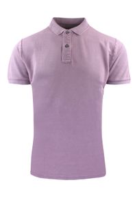Koszulka Polo, Męska - Adriano Guinari - Zgaszony Liliowy Kolor. Typ kołnierza: polo. Kolor: liliowy. Materiał: bawełna. Styl: klasyczny