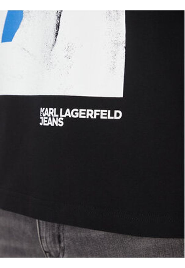 Karl Lagerfeld Jeans T-Shirt A2M17036 Czarny Regular Fit. Kolor: czarny. Materiał: bawełna