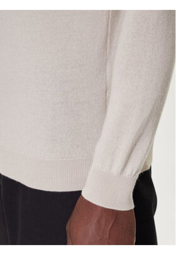 Karl Lagerfeld - KARL LAGERFELD Golf 655058 554399 Beżowy Regular Fit. Typ kołnierza: golf. Kolor: beżowy. Materiał: wełna