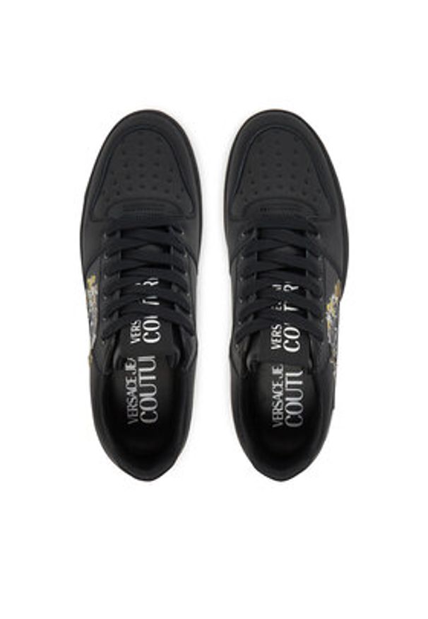 Versace Jeans Couture Sneakersy 78YA3SJ1 Czarny. Kolor: czarny. Materiał: skóra