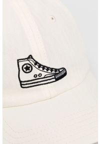 Converse czapka kolor beżowy z aplikacją 10023501.A02-Egret. Kolor: beżowy. Wzór: aplikacja #3
