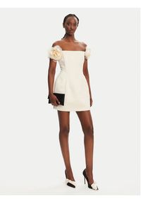 Elisabetta Franchi Sukienka koktajlowa AB-T51-52E2-V460 Écru Regular Fit. Materiał: syntetyk. Styl: wizytowy