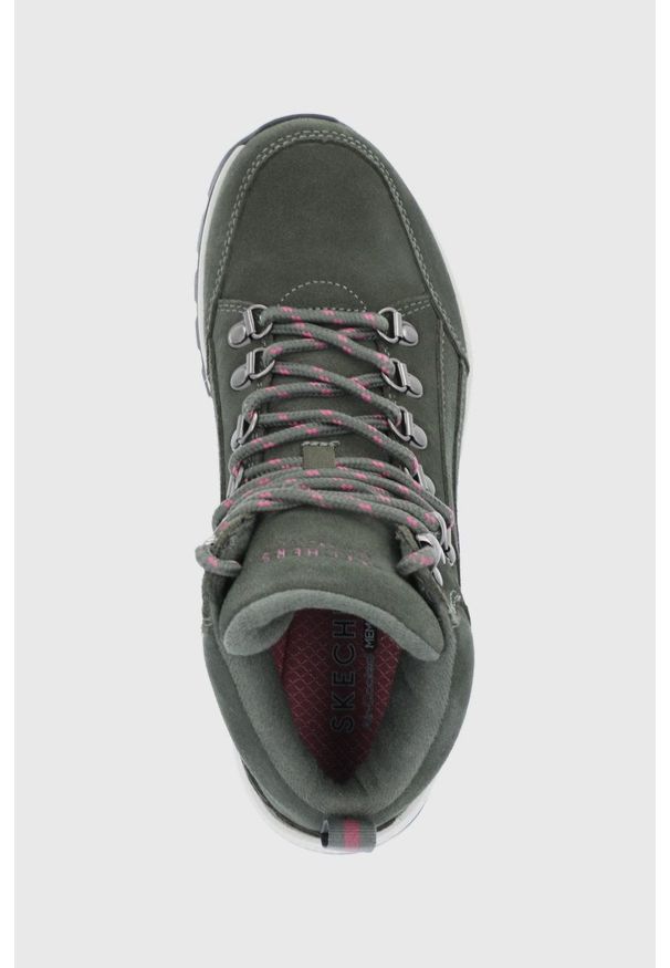 skechers - Skechers - Buty zamszowe. Nosek buta: okrągły. Zapięcie: sznurówki. Kolor: zielony. Materiał: zamsz