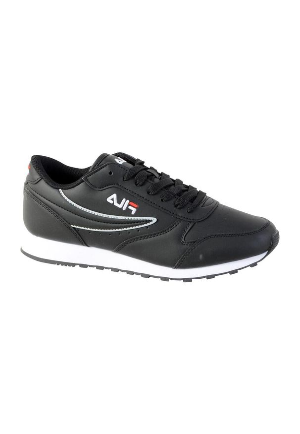 Trenerzy Fila Orbit Low. Zapięcie: sznurówki. Kolor: wielokolorowy, czarny, szary. Materiał: skóra, syntetyk, materiał. Szerokość cholewki: normalna. Sport: turystyka piesza