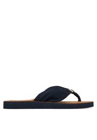 TOMMY HILFIGER - Tommy Hilfiger Japonki Th Ltr Footbed Summer Sandal FW0FW09194 Granatowy. Kolor: niebieski. Materiał: materiał #6