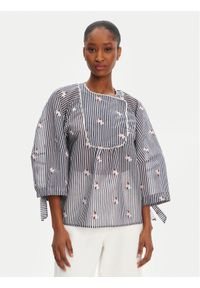 Munthe Bluzka Pristina 252102525224 Granatowy Loose Fit. Kolor: niebieski. Materiał: bawełna
