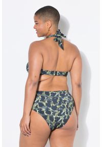 ULLA POPKEN - Damskie Figi od bikini wysoki stan moro. Stan: podwyższony. Kolekcja: plus size. Kolor: zielony, wielokolorowy, żółty. Materiał: elastan, poliamid, materiał. Wzór: moro