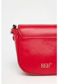 Red Valentino - Torebka skórzana. Kolor: czerwony. Wzór: gładki. Materiał: skórzane. Rozmiar: małe. Styl: klasyczny #3