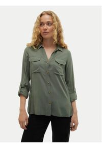 Vero Moda Koszula Bumpy 10275283 Zielony Regular Fit. Kolor: zielony. Materiał: wiskoza #4