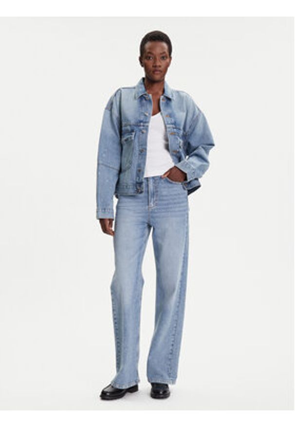 Calvin Klein Jeans Kurtka jeansowa LV047C730G Niebieski Regular Fit. Kolor: niebieski. Materiał: bawełna