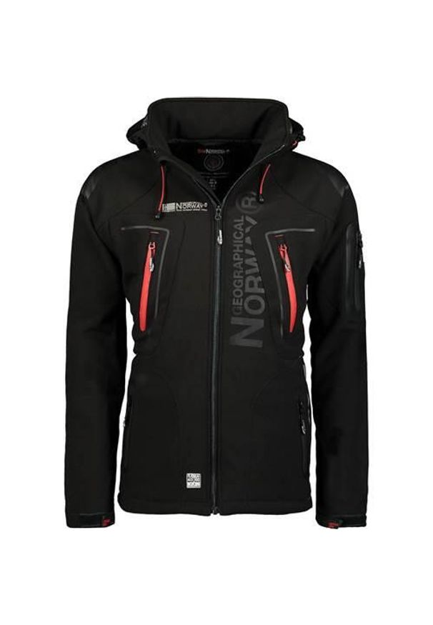 Kurtka treningowa męska Geographical Norway Techno. Typ kołnierza: kaptur. Kolor: czarny. Materiał: syntetyk. Długość: długie