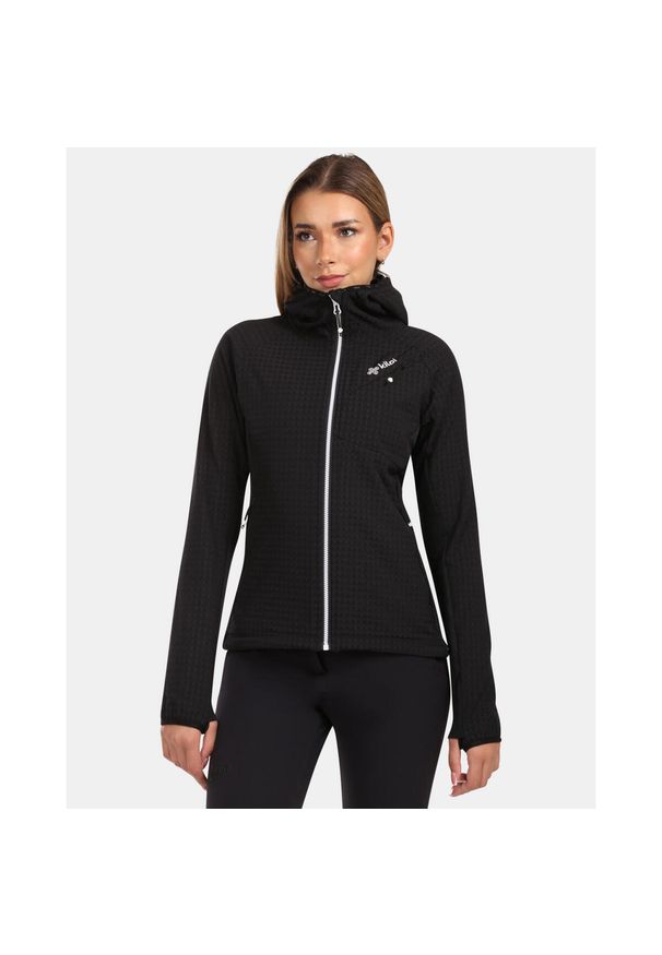 Damska polarowa bluza z kapturem Kilpi FRENSIS-W. Typ kołnierza: kaptur. Kolor: czarny. Materiał: polar. Sport: turystyka piesza