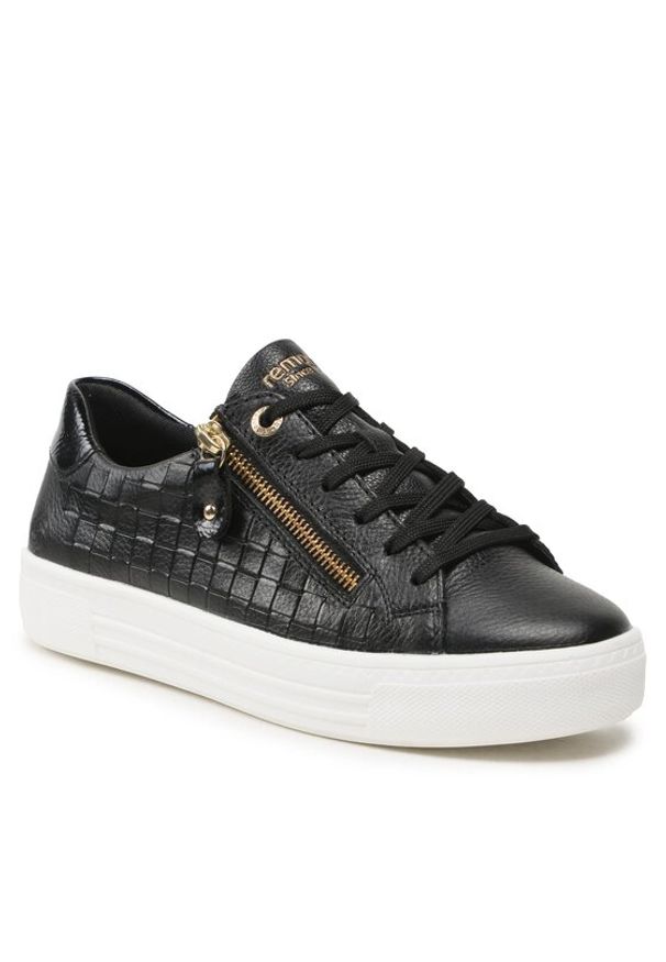 Remonte Sneakersy D0916-01 Czarny. Kolor: czarny. Materiał: skóra