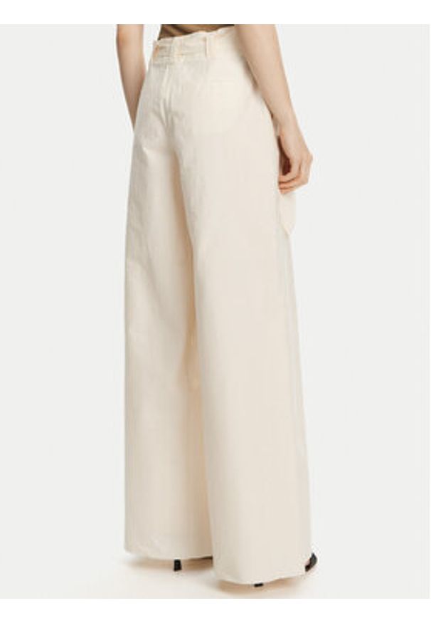 Marella Spodnie palazzo Luca 2513131032 Écru Wide Leg. Materiał: bawełna