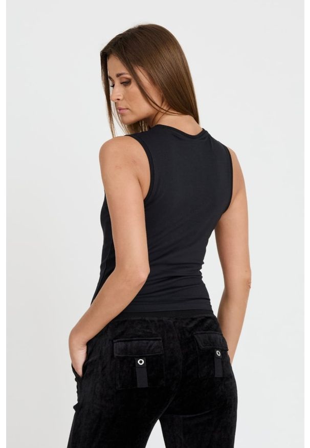 Juicy Couture - JUICY COUTURE Czarny damski top Juicy As Hell Tank, Rozmiar XS. Kolor: czarny