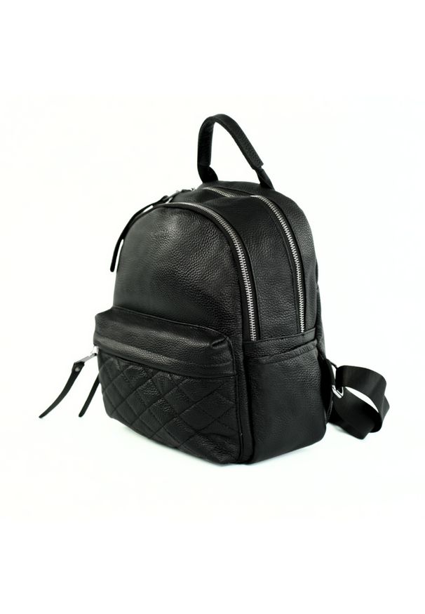 Skórzany plecak damski Solier FV08 Lume czarny. Kolor: czarny. Materiał: skóra. Styl: klasyczny, elegancki, casual