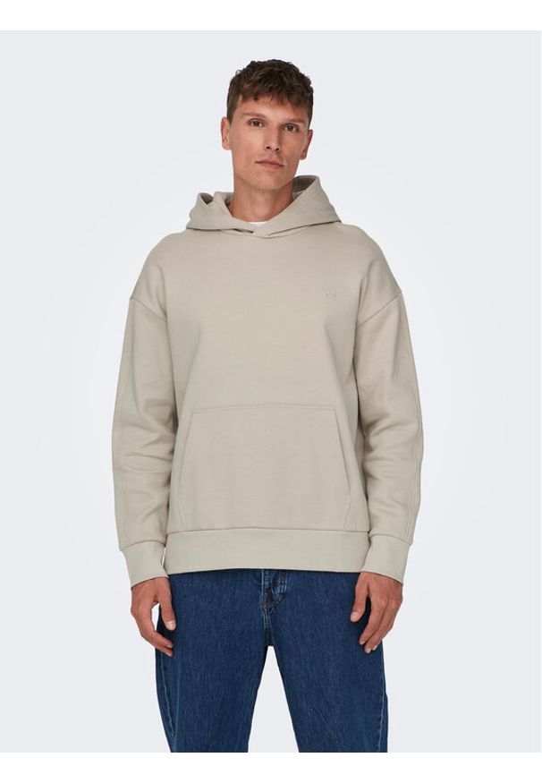 Only & Sons Bluza Dan 22026661 Beżowy Relaxed Fit. Kolor: beżowy. Materiał: bawełna