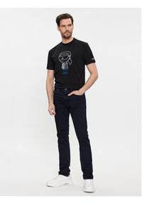Karl Lagerfeld - KARL LAGERFELD T-Shirt 755401 541221 Czarny Regular Fit. Typ kołnierza: dekolt w karo. Kolor: czarny. Materiał: bawełna #3