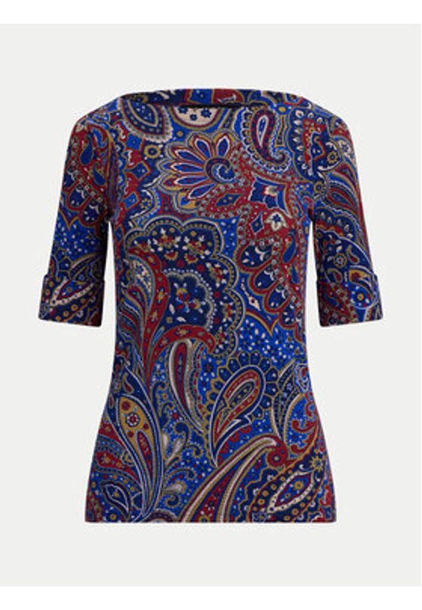 Lauren Ralph Lauren - LAUREN RALPH LAUREN Bluzka 200957613001 Kolorowy Slim Fit. Materiał: bawełna. Wzór: kolorowy