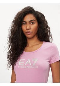 EA7 Emporio Armani T-Shirt 8NTT66 TJFKZ 1432 Różowy Slim Fit. Kolor: różowy. Materiał: bawełna