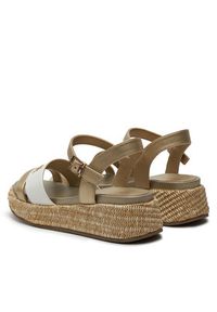 TOMMY HILFIGER - Tommy Hilfiger Espadryle Platform Sandal T3A2-33263-0326 S Złoty. Kolor: złoty. Materiał: skóra