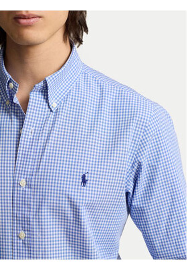 Polo Ralph Lauren Koszula 710928254004 Niebieski Slim Fit. Typ kołnierza: polo. Kolor: niebieski. Materiał: bawełna