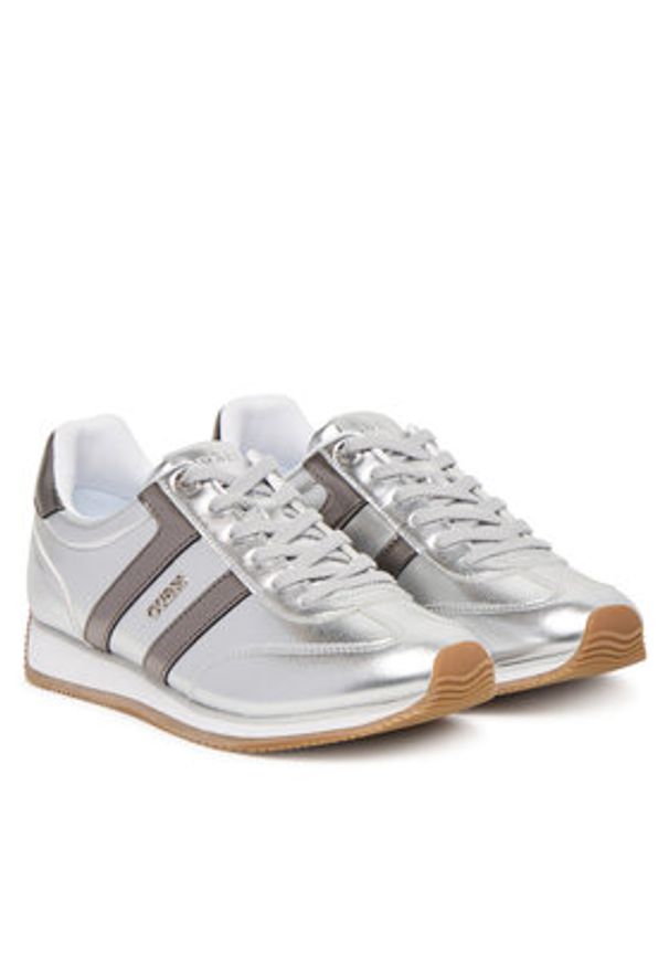 Guess Sneakersy FLTSAP LEM12 Srebrny. Kolor: srebrny. Materiał: skóra