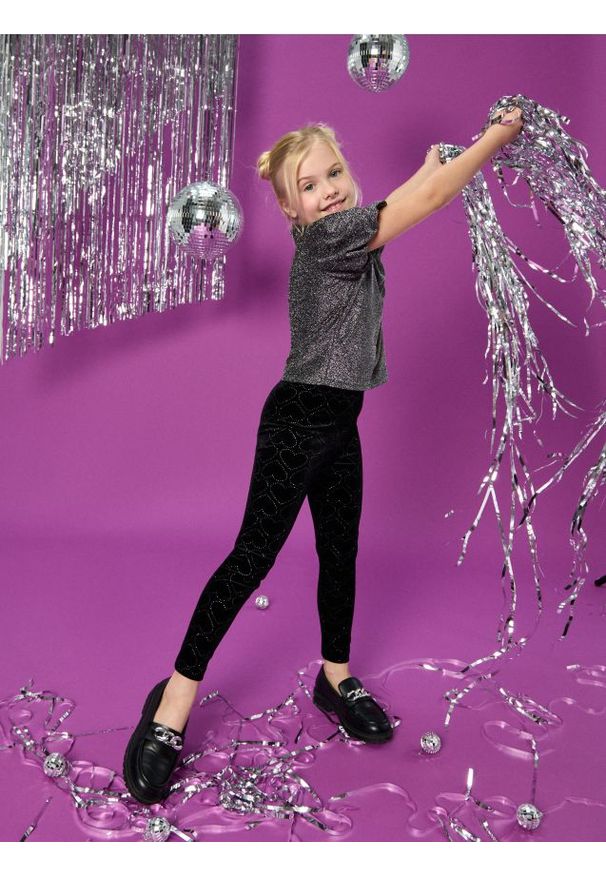 Sinsay - Legginsy z ozdobnymi cyrkoniami - czarny. Kolor: czarny