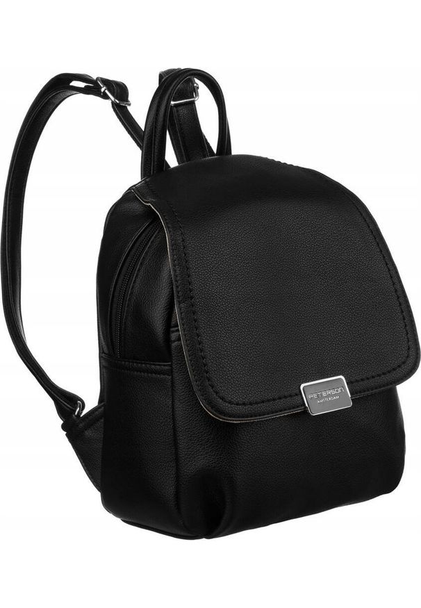 Peterson Klasyczny plecak damski ze skóry ekologicznej z klapką - Peterson NoSize. Materiał: skóra ekologiczna. Styl: klasyczny