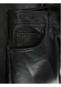 JJXX Spodnie skórzane 12204722 Czarny Straight Fit. Kolor: czarny. Materiał: skóra