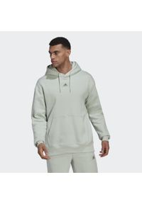 Adidas - Bluza z polaru adidas Essentials FeelVivid. Kolor: zielony. Materiał: polar. Sport: fitness