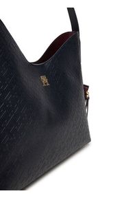 TOMMY HILFIGER - Tommy Hilfiger Torebka Th Icon Shoulder Bag Mono AW0AW18141 Granatowy. Kolor: niebieski. Materiał: skórzane #4