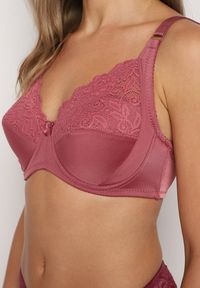 Renee - Różowy Biustonosz Typu Full Cup z Regulowanymi Ramiączkami Vikiirisa. Kolor: różowy. Materiał: jeans #4
