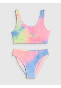 4f - 4F Kostium kąpielowy dwuczęściowy dziewczęcy - multikolor 122/128 (6-8 lat). Kolor: wielokolorowy. Materiał: materiał #1