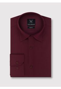 Pako Lorente - PAKO LORENTE – Bordowa gładka koszula męska. Okazja: na wesele, na ślub cywilny. Kolor: czerwony, niebieski, zielony. Materiał: bawełna, elastan. Długość: długie. Wzór: gładki. Styl: elegancki #8
