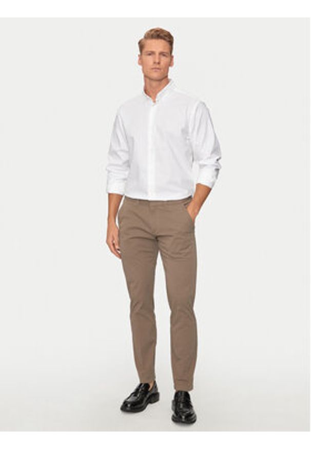Calvin Klein Koszula K10K113211 Biały Slim Fit. Kolor: biały. Materiał: bawełna