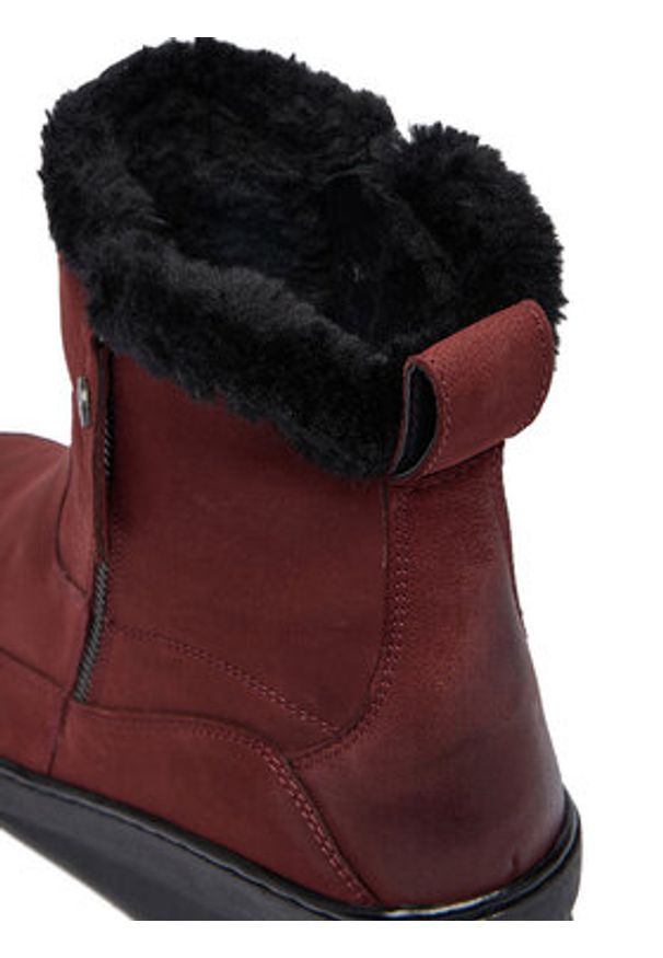 Go Soft Botki CEO-WI23-NUREN-01 Bordowy. Kolor: czerwony. Materiał: nubuk, skóra