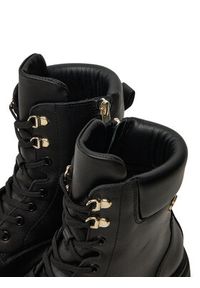 TOMMY HILFIGER - Tommy Hilfiger Trapery Lace-Up Biker Leather FW0FW08167 Czarny. Kolor: czarny. Materiał: skóra #5