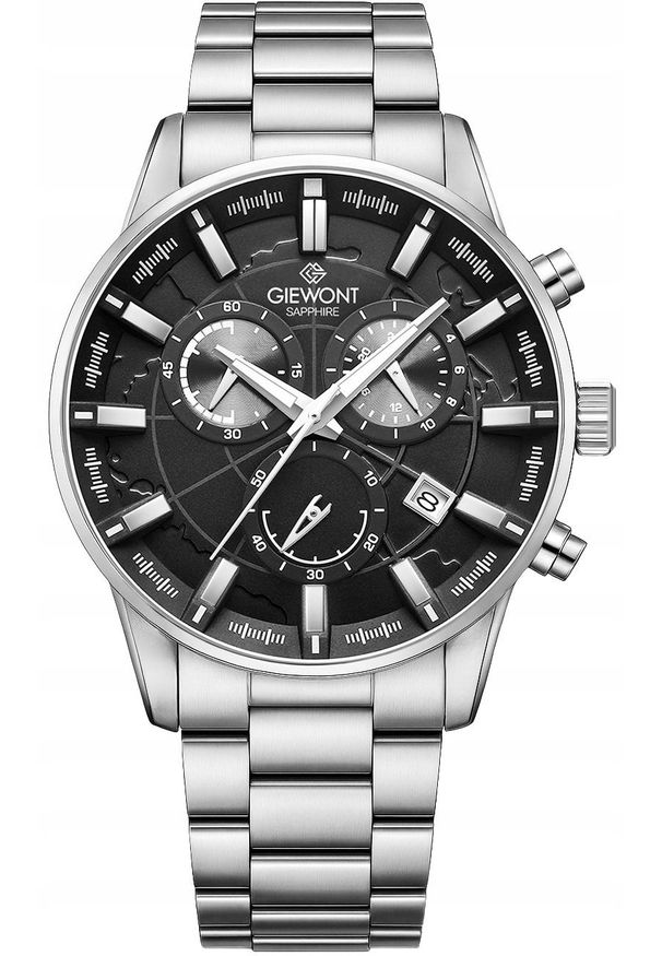 Zegarek Giewont Zegarek Męski Chronograph Sapphire Srebrny GW4580-B2. Kolor: srebrny