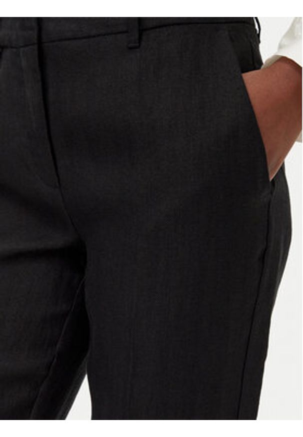 Marella Chinosy Perugia 2513131192200 Czarny Regular Fit. Kolor: czarny. Materiał: len
