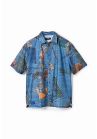 Desigual koszula męska kolor granatowy relaxed. Kolor: niebieski. Materiał: tkanina. Długość rękawa: krótki rękaw. Długość: krótkie #2